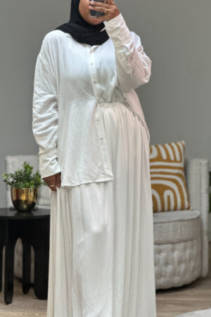 Skirt - Wide White Silk