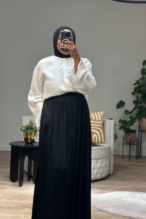 Skirt - Wide Black Silk