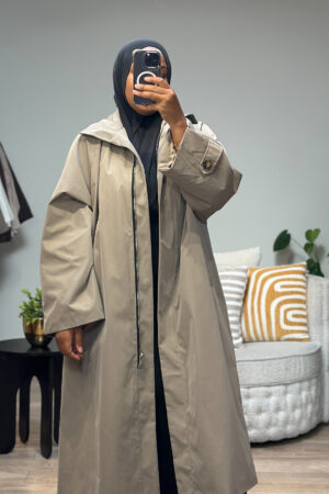 Oversized Lange Jas - Taupe