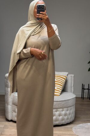 Jersey Jurk - Taupe