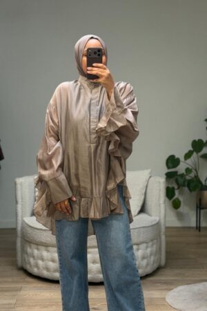 Tuniek met Fransjes - Taupe