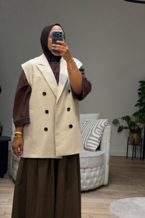 Gilet – Oversized Licht Beige