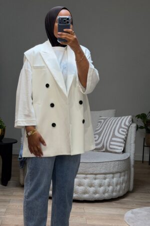 Gilet - Oversized Wit