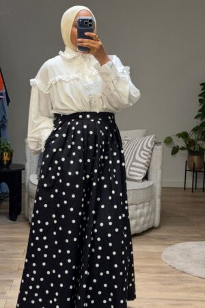 Skirt - Zwart met Witte Stippen