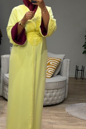 Caftan - Butter Yellow / Burgundy