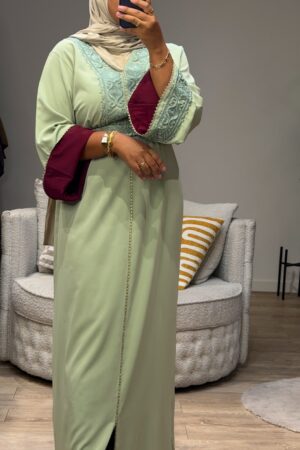 Caftan - Mintgroen / Burgundy